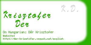 krisztofer der business card